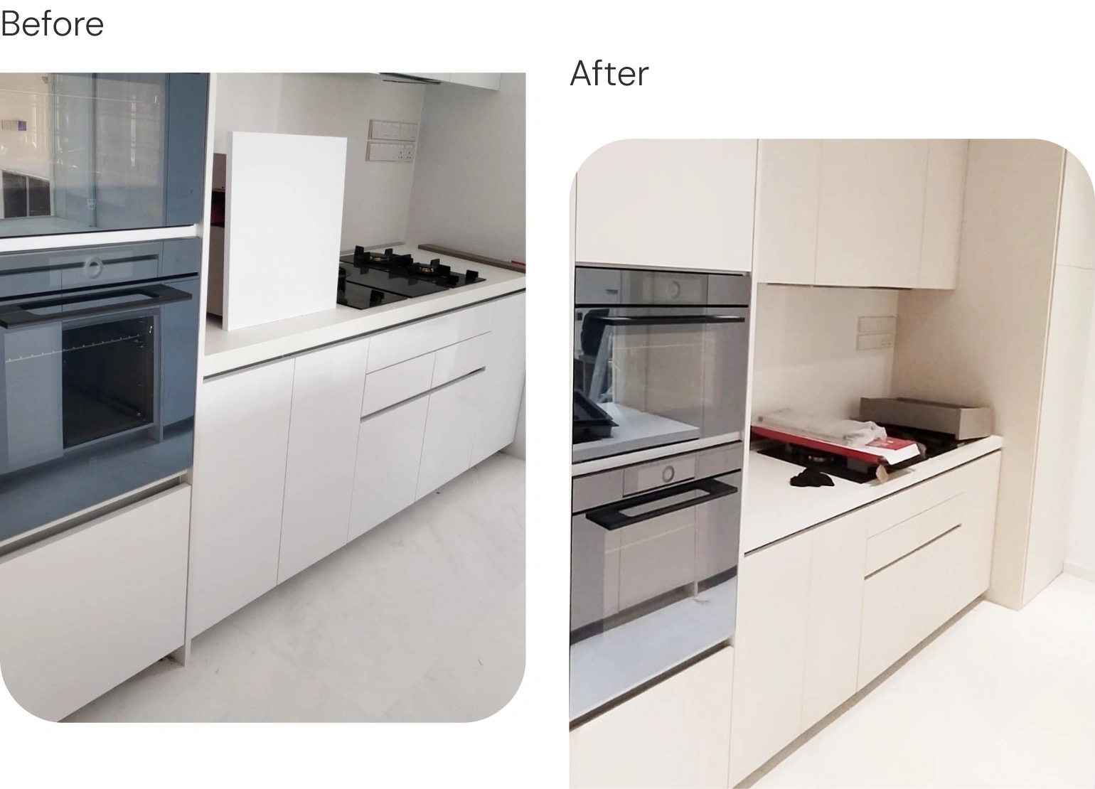 Before and After Kitchen Cabinet Installation